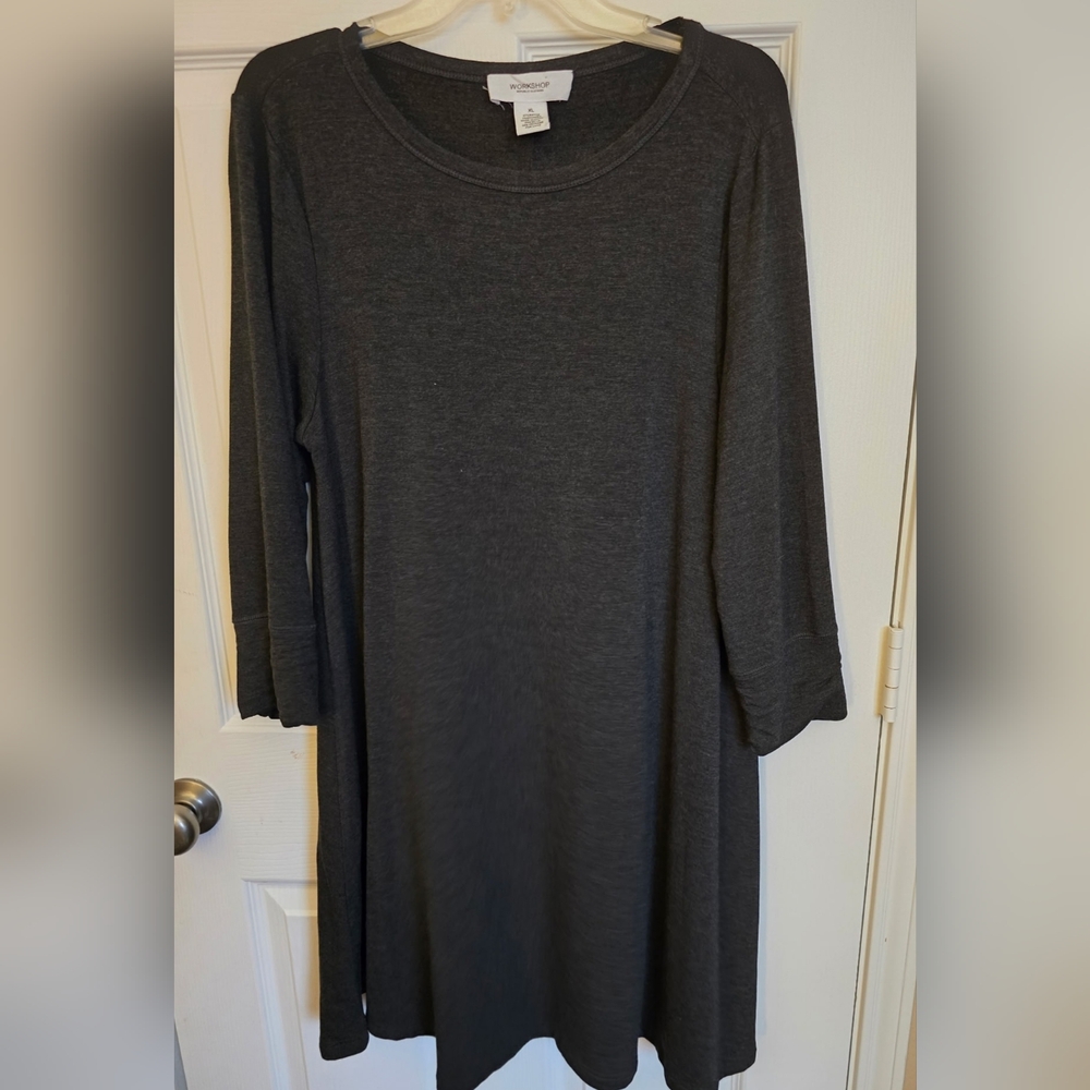Workshop Republic Clothing Charcoal Long Sleeve Dress